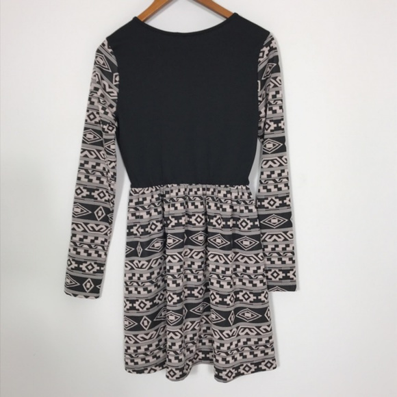 SOLD Everly | Aztec Fit N Flare Sweater Dress L - Picture 3 of 8